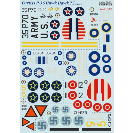Print Scale Curtiss P-36 Hawk. Hawk 75 matrica