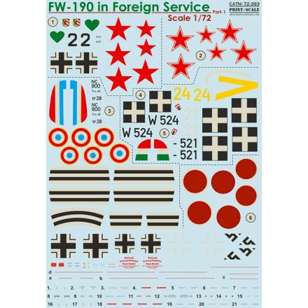 Print Scale FW-190 in Foreign Service Part 1 matrica