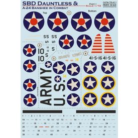   Print Scale Douglas SBD Dauntless & A-24 Banshee in combat Part 1 matrica