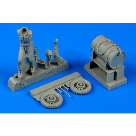 Aerobonus U.S. Army aircraft mechanic WWII with fuel cart - Pacific theatre