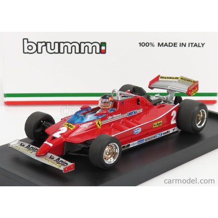 BRUMM FERRARI F1 126C TURBO N 2 PRACTICE ITALY IMOLA GP 1980 GILLES VILLENEUVE - WITH DRIVER FIGURE