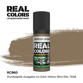   AK Interactive - Real Colors: Dunkelgelb Ausgabe 44-Dark Yellow 1944 RAL 7028 17 ml. festék