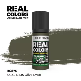   AK Interactive - Real Colors: S.C.C. No.15 Olive Drab 17 ml. festék