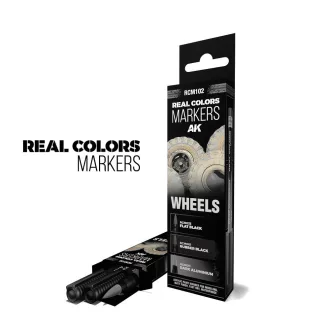   AK Interactive - WHEELS - SET 3 REAL COLORS MARKERS festékfilc-készlet