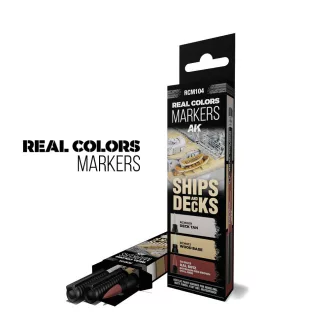   AK Interactive - SHIPS & DECKS - SET 3 REAL COLORS MARKERS festékfilc-készlet