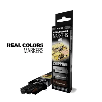   AK Interactive - CHIPPING - SET 3 REAL COLORS MARKERS festékfilc-készlet