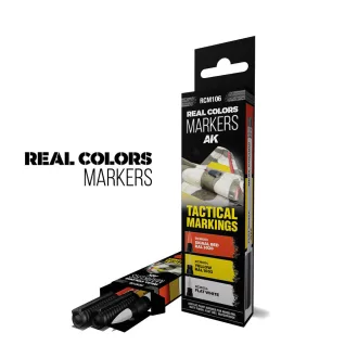   AK Interactive - TACTICAL MARKINGS - SET 3 REAL COLORS MARKERS festékfilc-készlet