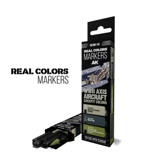   AK Interactive - WWII AXIS AIRCRAFT COCKPIT COLORS - SET 3 REAL COLORS MARKERS festékfilc-készlet