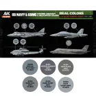 AK REAL COLOR US Navy & USMC Modern Aircrafts and Helicopters Set
