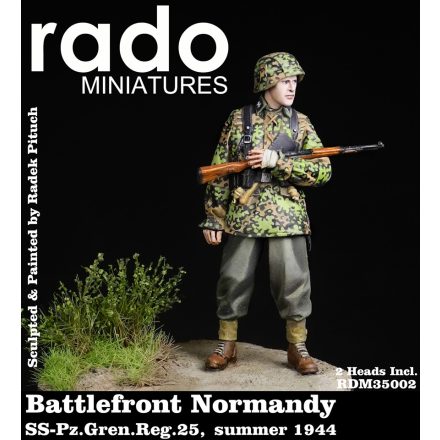 Rado Miniatures Battlefront Normandy, SS Sturmmann, SS.Pz.Gren.Reg.25, summer 1944, two heads included