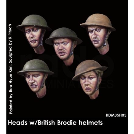 Rado Miniatures Heads w/British Brodie helmets (5. pcs)