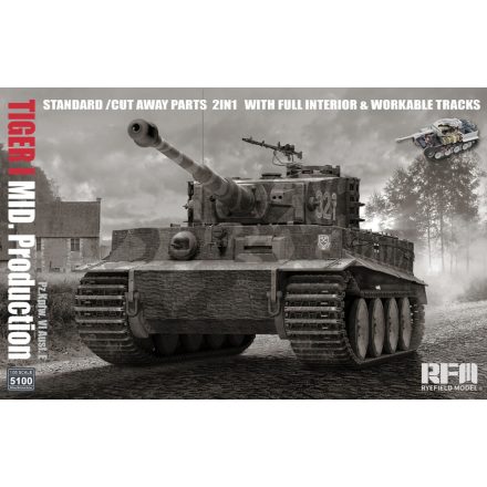 Rye Field Model Pz.Kpfw. VI Ausf. E Tiger I MID. Production Standard/Cut Away Parts 2IN1 Full Interior And Workable Tracks makett