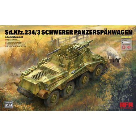 Rye Field Model Sd.Kfz.234/3 Schwerer Panzerspahwagen 7.5cm Stummel makett