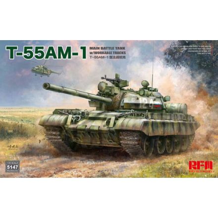 Rye Field Model T-55 AM-1 Main Battle Tank with Workable Tracks makett