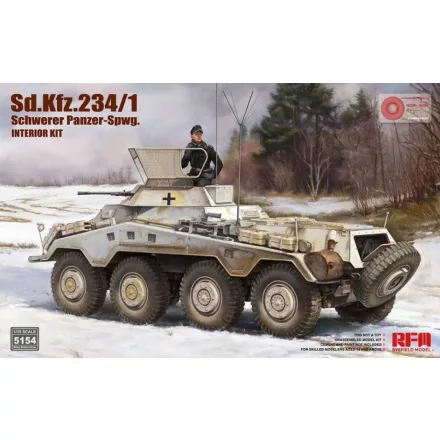 Rye Field Model Sd.Kfz. 234/1 Schwerer Panzer Spahwagen - Full Interior makett