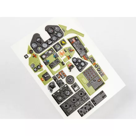 Red Fox Grumman F6F-5 Hellcat Quick Set 3D Akrilgyanta műszerfal (Airfix)