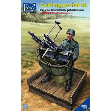 Riich Models Zwillingssockel 36 Anti-Aircraft Machine Gun Mount makett