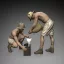 Royal Model German DAK soldiers battery maintenance figura készlet
