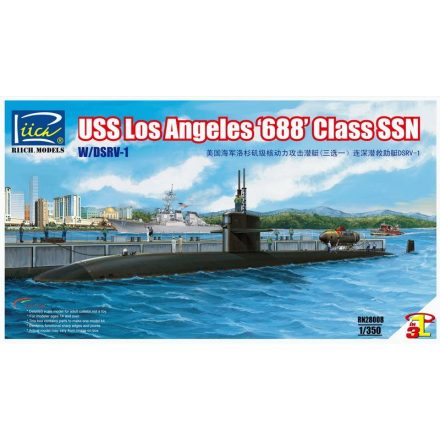 Riich Models USS Los Angeles '688' Class SSN with DSRV-1 makett