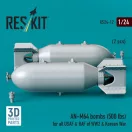 ResKit AN-M64 bombs (500 lbs) for all USAF & RAF of WW2 & Korean War (2 pcs) (3D Printed)