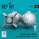ResKit AN-M64 bombs (500 lbs) for all USAF & RAF of WW2 & Korean War (2 pcs) (3D Printed)