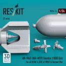 ResKit AN-M65 (AN-M59) bombs (1000 lbs) for all USAF & RAF of WW2 & Korean War (2 pcs) (3D Printed)