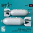 ResKit MK.36 bombs (1000 lbs) for all US NAVY & RAF of WW2 & Korean War (2 pcs) (3D Printed)