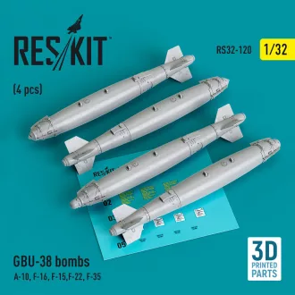   ResKit GBU-38 bombs (4 pcs) (A-10, F-16, F-15,F-22, F-35) (3D Printed)