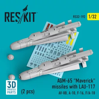   ResKit AGM-65 Maverick missiles with LAU-117 (2 pcs) (AV-8B, A-10, F-16, F/A-18) (3D Printed)