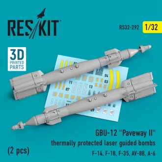   ResKit GBU-12 Paveway II thermally protected laser guided bombs (2 pcs) (F-14, F-18, F-35, AV-8B, A-6) (3D Printed)