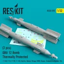 ResKit GBU-12 Paveway II thermally protected laser guided bombs (2 pcs) (F-14, F-18, F-35, AV-8B, A-6) (3D Printed)