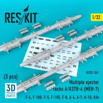   ResKit Multiple ejector racks A/A37B-6 (MER-7) (3 pcs) (F-4, F-100, F-5, F-105, F-8, A-4, A-7, A-10, Kfir)
