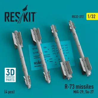 ResKit R-73 missiles (4 pcs) (MiG-29, Su-27) (3D Printed)