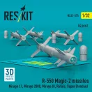 ResKit R.550 Magic-2 missiles (4 pcs) (Mirage F.1, Mirage 2000, Mirage III, Rafale, Super Etendard, MiG-21, Jaguar) (3D Printed)