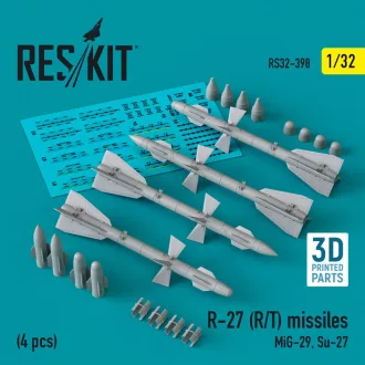   ResKit R-27 (R/T) missiles (4 pcs) (MiG-29, Su-27) (3D Printed)