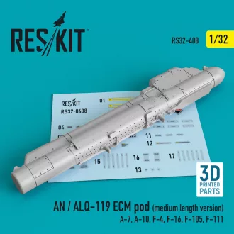   ResKit AN / ALQ-119 ECM pod (medium length version) (A-7, A-10, F-4, F-16, F-105, F-111) (3D Printed)