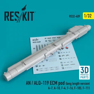   ResKit AN / ALQ-119 ECM pod (long length version) (A-7, A-10, F-4, F-16, F-105, F-111) (3D Printed)