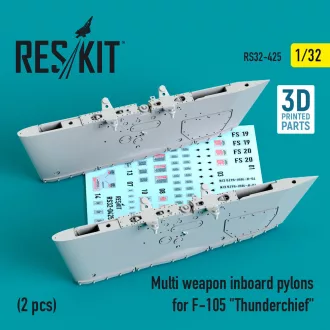  ResKit Multi weapon inboard pylons for F-105 Thunderchief (2 pcs) (3D Printed)