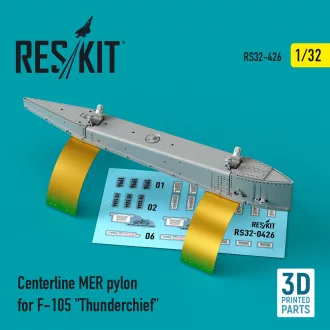   ResKit Centerline MER pylon for F-105 Thunderchief (3D Printed)