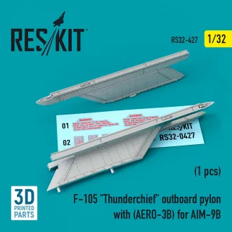   ResKit F-105 Thunderchief outboard pylon with (AERO-3B) for AIM-9B (3D Printed)