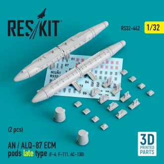   ResKit AN / ALQ-87 ECM pods late type (2 pcs) (F-4, F-111, AC-130) (3D Printed)