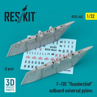   ResKit F-105 Thunderchief outboard universal pylons (2 pcs) (3D Printed)