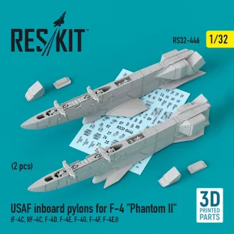   ResKit USAF Inboard pylons for F-4 Phantom II (2 pcs) (F-4?, RF-4?, F-4D, F-4?, F-4G, F-4F, F-4EJ) (3D Printed)