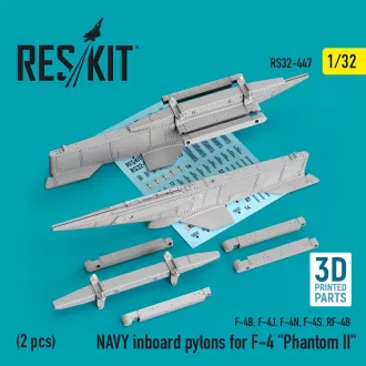   ResKit NAVY inboard pylons for F-4 Phantom II (2 pcs) (F-4B, F-4J, F-4N, F-4S, RF-4B) (3D Printed)