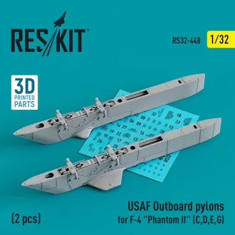   ResKit USAF Outboard pylons for F-4 Phantom II (C,D,E,G) (2 pcs) (3D Printed)