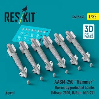   ResKit AASM-250 Hammer thermally protected bombs (6 pcs) (Mirage 2000, Rafale, MiG-29) (3D Printed)