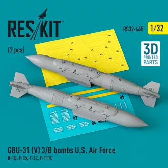   ResKit GBU-31 (V) 3/B bombs U.S. Air Force (2 pcs) (B-1B, F-35, F-22, F-111C) (3D Printed)
