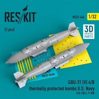   ResKit GBU-31 (V) 4/B thermally protected bombs U.S. Navy (2 pcs) (F/A-18E,F, F-35B) (3D Printed)