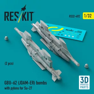   ResKit GBU-62 (JDAM-ER) bombs with pylons for Su-27 (2 pcs) (3D Printed)