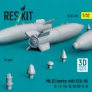 ResKit Mk.83 bombs with BSU-85 (4 pcs) (F-14, F/A-18, AV-8B, S-3) (3D printed)